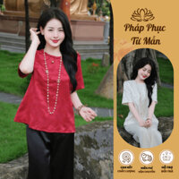 Set đồ đi chơi tết lễ chùa lụa gấm Tafta vân hoa tiểu thư Đồ bộ đi chùa cổ tết tay bồng Bộ mặc tết chụp ảnh