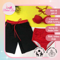 Set đồ đôi đi biển cho couple nam nữ, bộ gồm bikini cho nữ và quần lửng nam