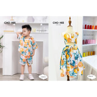 Set đồ đôi đi biển / Đồ đôi mùa hè cho bé trai bé gái cực xinh, chất đũi mát mẻ | Bigbaby Shop