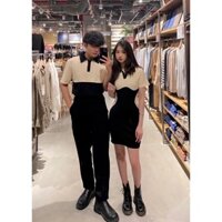 Set đồ đôi STREET CHIC ảnh Shop tự chụp hàng cao cấp váy nữ tôn dáng hack eo áo nam mềm mát dễ mặc