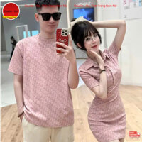 Set Đồ Đôi Váy Dio Cổ Polo Ôm Body Double - Six Áo Thun Nam Dio Vải Cotton Dày Dặn