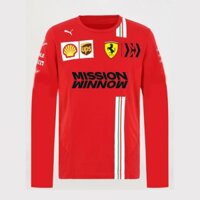Set Đồ Đua Xe f1 2023 Gồm Áo Thun Tay Dài + Áo Thun Tay Dài In Logo ferrari team f1 Thời Trang Mùa Hè Cho Nam Và Nữ