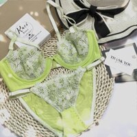 Set đồ lót nội y ren xanh cao cấp