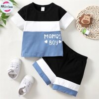 Set Đồ Mùa Hè 2 Món Gồm Áo Tay Cộc In Họa Tiết Mẹ + Quần Ngắn Cho Bé Trai Sơ Sinh 0-2 Tuổi