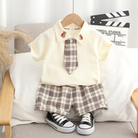 Set Đồ Mùa Hè 2 Món Gồm Áo Thun + Quần Ngắn Thời Trang Cho Bé Trai