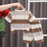 Set Đồ Mùa Hè 2 Món Gồm Áo Thun Cotton In Họa Tiết Gấu + Quần Ngắn Thời Trang Cho Bé Trai 0-5 Tuổi