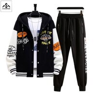 Set đồ nam STYLE MARVEN áo Khoác nỉ bomber GIVE ME và quần jogger thể thao - JK 003C + JG 75