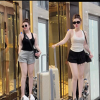 Sét đồ ngủ  áo ba lỗ chất thun tăm co giãn kèm quần đùi ,bộ đồ ngủ khoét nách