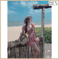 Set đồ nữ - Áo croptop thắt nơ lưng có mút ngực mix quần giả váy 2 lớp xịn xò cho các nàng đi chơi cực xinh