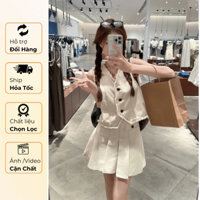 Set Đồ Nữ Áo Gile Jean Mix Chân Váy Xếp Ly Xoè Ngắn SB6279 -tiemvayxinh