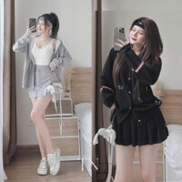 Set Đồ Nữ Áo Khoác Cardigan Thom Dáng Hàn Mix Chân Váy Xoè Xinh Mê TN1211 Studio