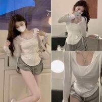 Set Đồ Nữ, Áo Khoác Thun Zip Mix Quần Đùi , Sang Chảnh - Loại 1 .SET2MONMIXQUANXAM 🌷