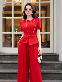 Set Đồ Nữ Áo REGEN Thiết Kế Công sở Sang Chảnh Charllot Chất Kate Hàn Quần Đập Ly CL175