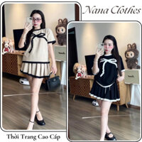 Set đồ nữ áo thun và váy xếp ly Nana, đồ bộ nữ kiểu dáng trẻ trung thanh lịch, thời trang công sở HCOM3229
