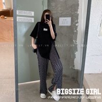 Set Đồ Nữ Bigsize Áo Thun Tay Ngắn Xẻ Tà Kèm Quần Ống Rộng Lưng Cao Mùa Hè Set Bộ Nữ Phong Cách Thiết Kế Sang Chảnh Thời Trang Hàn Quốc