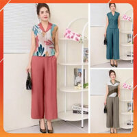 Set Đồ Nữ Công Sở, Set Bộ Sang Chảnh, Cổ Vest, Thời Trang Trung Niên, Vasing Mã CT4