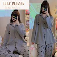 Set đồ nữ dài tay chất thun mềm mịn Lily, đồ bộ nữ mặc nhà thiết kế hoạt hình dễ thương, mặc nhà thoải mái hcom369.BO