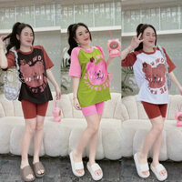 Set đồ nữ dễ thương in GẤU siêu đẹp tôn dáng sang chảnh, bồ đồ nữ hè nữ đẹp nhất hè này danh cho đi chơi