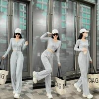 Set Đồ Nữ Đi Chơi , Dạo Phố , Du Lịch Thiết Kế Aó kiểu Croptop Quần Chun Trung Năng Động dx