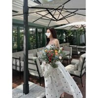 Set đồ nữ đi chơi du lịch biển , Đầm 2 dây maxi áo croptop dây họa tiết hoa siêu yêu cho nàng mặc đi chơi,chụp ảnh