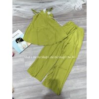 Set đồ nữ, đồ mặc nhà, áo hai dây đôi, vạc bầu, quần dài duyên dáng