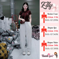 Set đồ nữ ELLY_DRESS, áo thun ôm body hình ngựa phối quần ống suông sang chảnh đi chơi đi du lịch BL1922