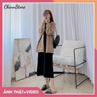 Set Đồ Nữ 🛑FREESHIP🛑 Set Áo Khoác Cardigan Mix Váy Thụng Khoét Tay [ẢNH THẬT + VIDEO]