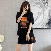 Set đồ nữ mùa hè (áo phông+ quần đùi) chất cotton - Đồ bộ nữ mặc nhà / đi chơi sang chảnh chất HU