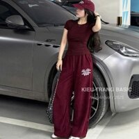 set đồ nữ quần dài,set đồ nữ sang chảnh áo zips quần thêu cao cấp K4