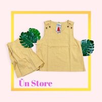 Set đồ nữ quần ngắn vai áo kiểu nút cài chất liệu vải thun Lenin cao cấp