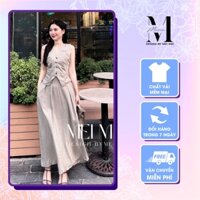 Set đồ nữ sang chảnh áo gile cúc dọc phối chân váy dáng dài xoè nhẹ điệu đà thời trang Meistore ST13484