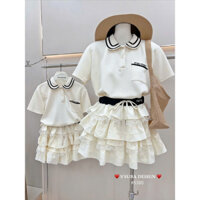 set đồ nữ sang chảnh,set áo chân váy,MẪU MỚI NHẤT bộ áo cổ sen cv tầng siêu xinh cao cấp suba AB140