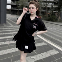 set đồ nữ sang chảnh,set áo chân váy,bộ thom cổ bẻ chất mì hàn xịn sò hot trend đức hòa A14