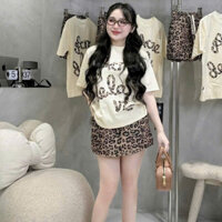 set đồ nữ sang chảnh,set áo chân váy,bộ áo phông cv báo xịn sò hot trend cá tính tâm vỹ A30