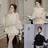 set đồ nữ sang chảnh,set áo chân váy,bộ áo yếm cv tầng có quần lót xịn sò hot trend [S11]