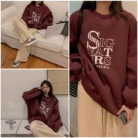 Set đồ nữ thu đông ulzzang 2021 Áo nỉ dài tay form rộng Quần Tăm Nhung SÉT Đồ bộ nữ nỉ bông mùa đông cá tính đi chơi - H