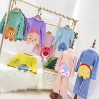 Set đồ Pijama hình thú cho bé trai bé gái chất cotton co dãn nhiều màu sắc siêu xinh