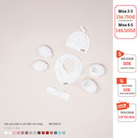 Set Đồ Sơ Sinh COOKIE ,Set Phụ Kiện Sơ Sinh 5 Chi Tiết Mũ Chóp,Turban, Yếm, Bao Tay, Bao Chân Cho Bé Size Từ 0 Đến 6 Thá