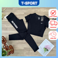 Set đồ tập gym yoga Nike Pro áo lửng tay ngắn quần dài