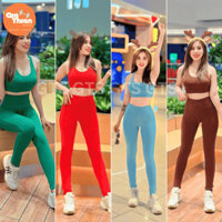 Set đồ Tập GYM YOGA Nữ - Áo Bra + Quần Legging Thể Thao, Hàng Cao Cấp Loại 1 (ảnh Thật)