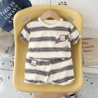 Set Đồ Thể Thao Gồm Áo Thun Tay Ngắn In Họa Tiết Gấu Và Quần Jeans Thời Trang Cho Bé Trai