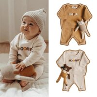 Set Đồ Thu Đông 2 Món Gồm Áo Tay Dài Và Quần Dài In Họa Tiết happy hooray Thời Trang Cho Bé 0-2 Tuổi
