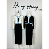 Set đồ thu đông váy zip 2s kèm áo khoác len ngoài nhẹ nhàng dễ mặc thích hợp cho tiết trời sang thu