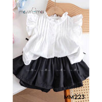 Set đồ tiểu thư, áo sơ mi kèm quần váy bé gái hè 2025