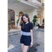 Set đồ tiểu thư chất tuyết mưa phối ren HT47, kèm hình thật sp