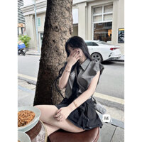 Set đồ tiểu thư kèm cà vạt, kẻ sọc xinh xinh , dễ phối đồ nữ