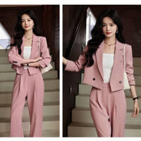 SÉT ĐỒ VEST BECHIC SÉT CÔNG SỞ QUẦN ỐNG RỘNG ÁO VEST TAY DÀI SANG CHẢNH ĐI LÀM ĐI CHƠI SÉT VEST NỮ TAY DÀI