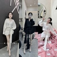 SET ĐŨI ÁO SOMI ĐAN DÂY MIX CHÂN VÁY PHỐI TÀ HOT - HÀNG CAO CẤP