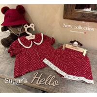Set đùi hoa nhí áo cổ sen viền ren siêu xinh dành cho mẹ & bé