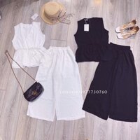 Set Đũi Lụa Xòe Eo + Quần Suông Ống Rộng
